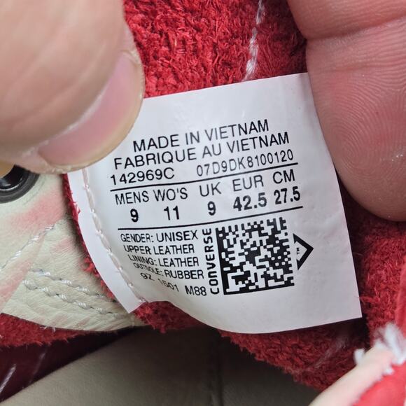 Converse Mens John Varvatos Star Player EV Ox Red Leather Casual Daily Sneaker 9 - Picture 13 of 13